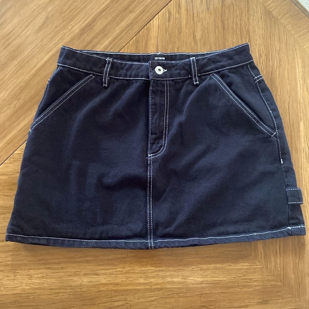 COTTON ON CARGO DENIM MINI SKIRT